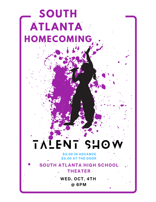 Talent Show is October 4th at 6pm.  
